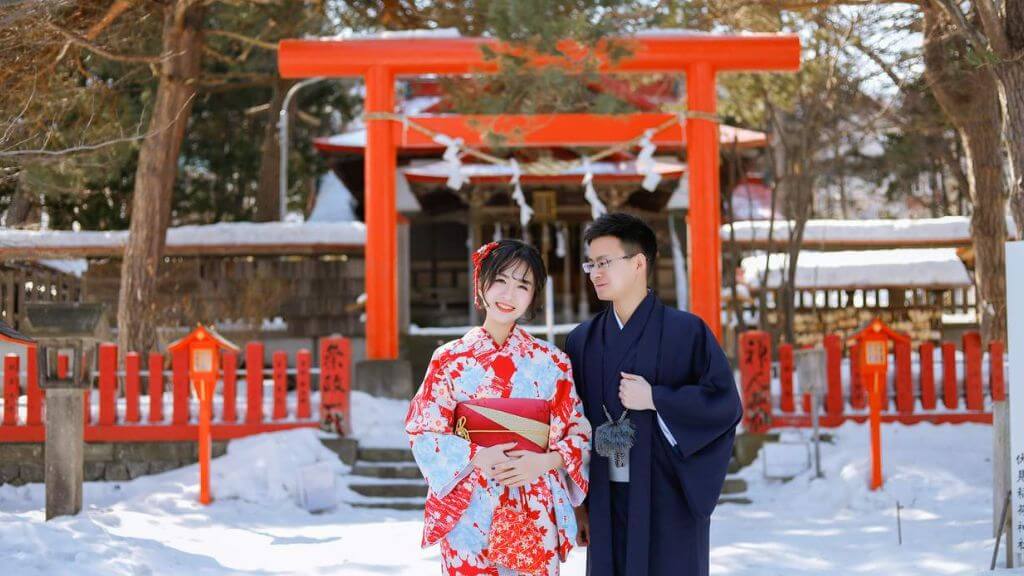 Du khách check in tại Hokkaido