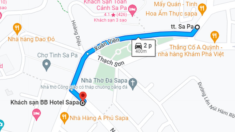 Đường Di Chuyển Tới BB Hotel Sapa
