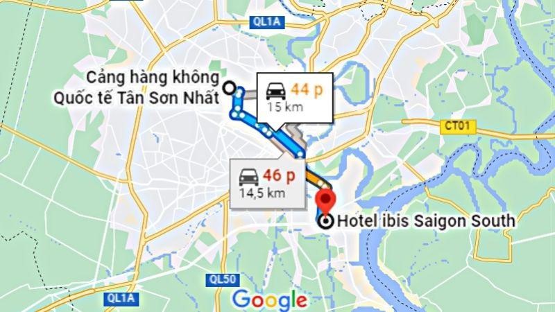 Đường di chuyển tới khách sạn Ibis Saigon South