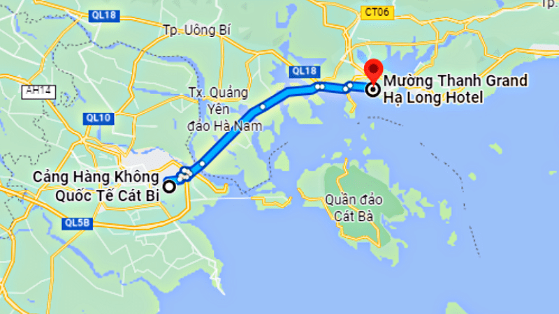 Đường di chuyển tới Mường Thanh Grand Hạ Long Hotel