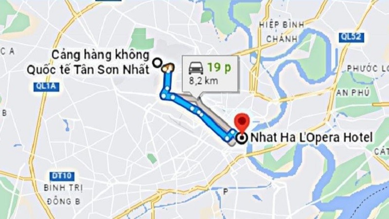 Đường di chuyển tới Nhat Ha L'Opera Hotel