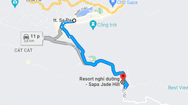 Đường Di Chuyển Tới Sapa Jade Hill Resort & Spa