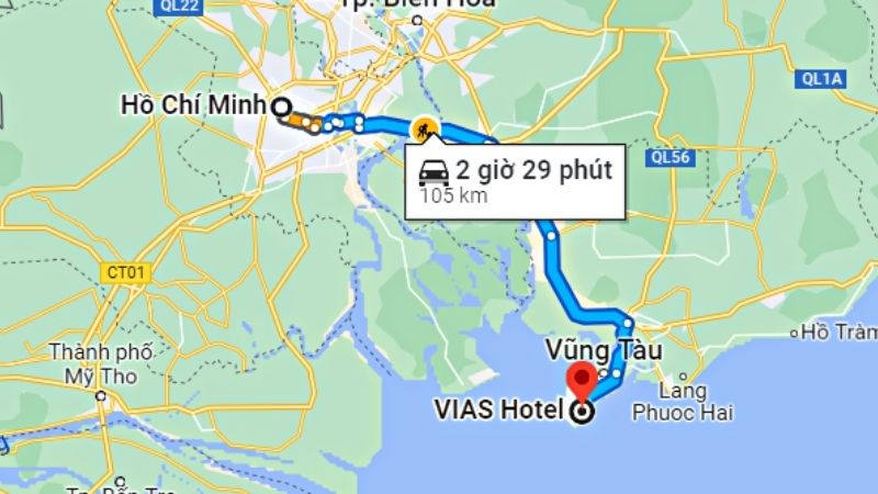 Đường Di Chuyển Tới Vias Hotel Vũng Tàu