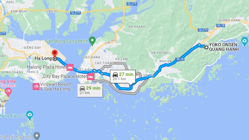 Đường di chuyển từ sân bay Hạ Long đến resort