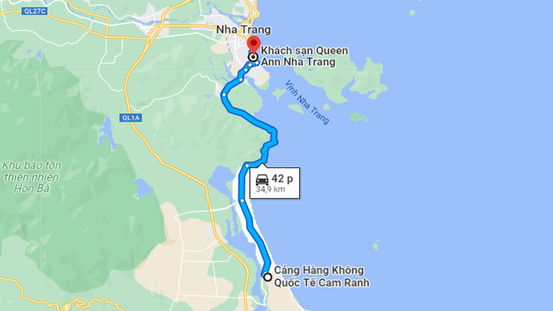 Đường Di Chuyển Từ Sân Bay Tới Queen Ann Nha Trang Hotel