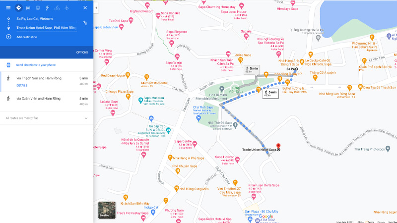 Đường đi chuyển đến khách sạn Công Đoàn