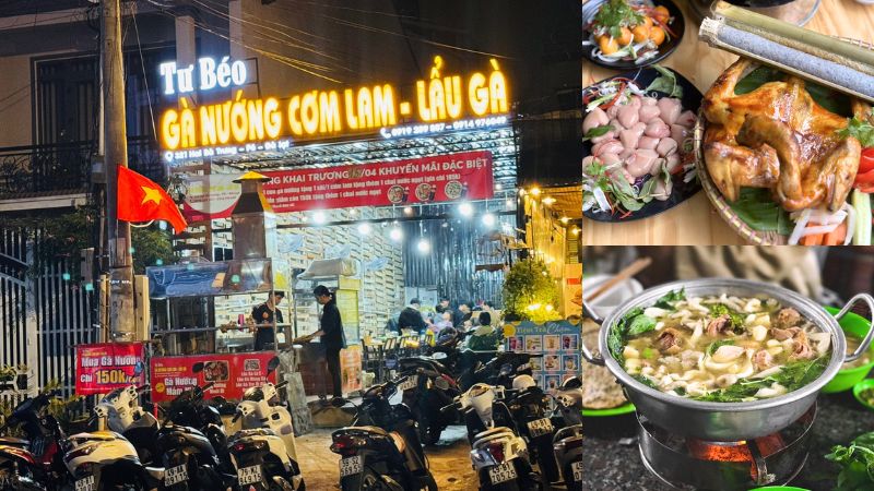 Gà nướng cơm lam lẩu gà Tư Béo