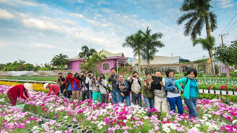 Làng hoa Sa Đéc với khung cảnh rực rỡ