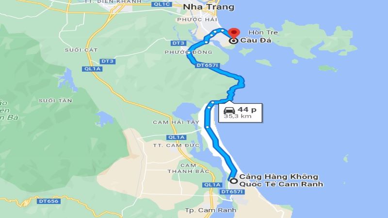 Di chuyển từ Cảng Hàng không Quốc tế Cam Ranh đến cảng Cầu Đá Nha Trang