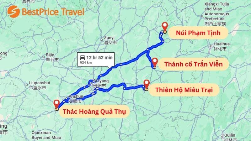 Bản đồ du lịch Quý Châu