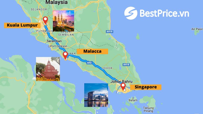 Bản đồ du lịch Singapore Malaysia