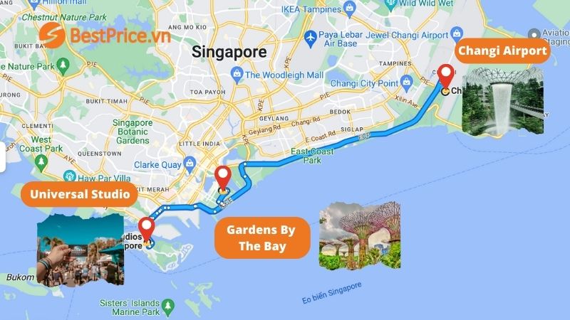bản đồ du lịch Singapore