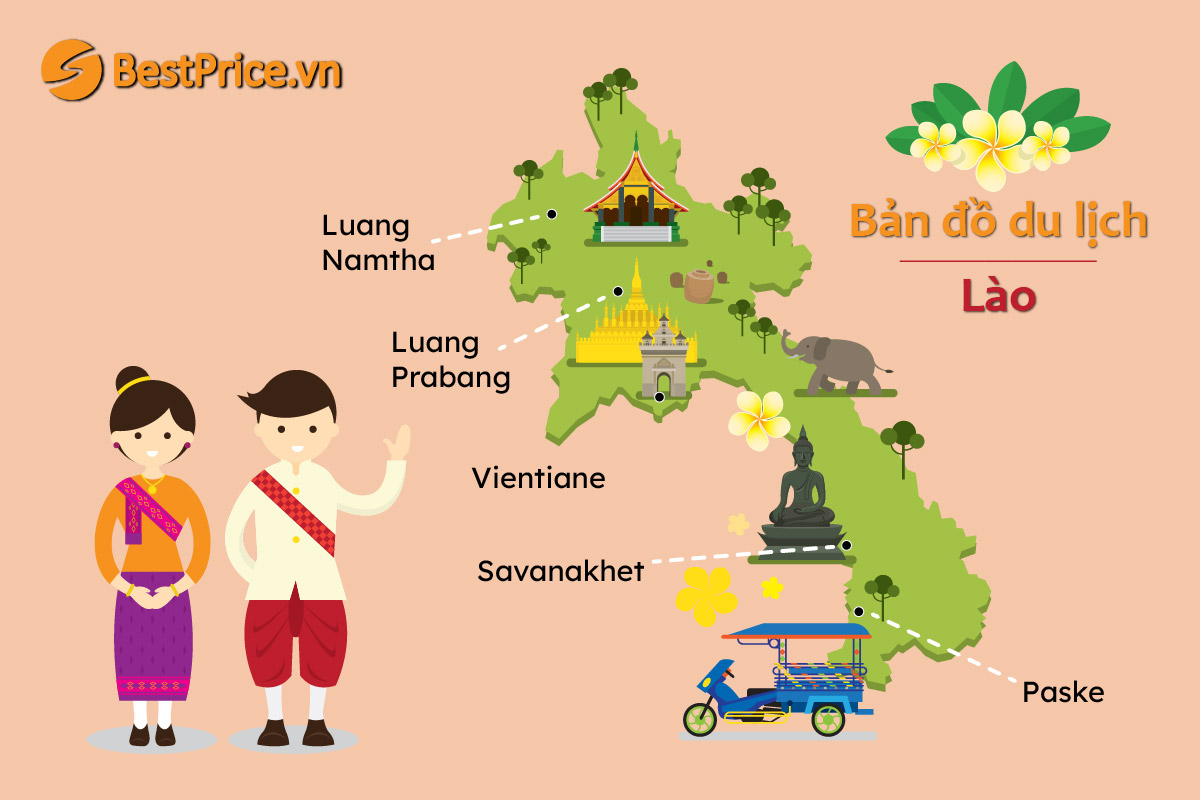 bản đồ du lịch Lào