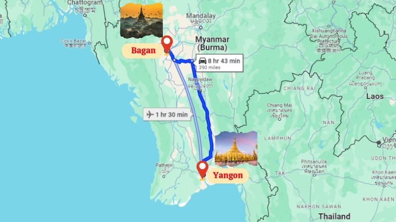 bản đồ du lịch Myanmar