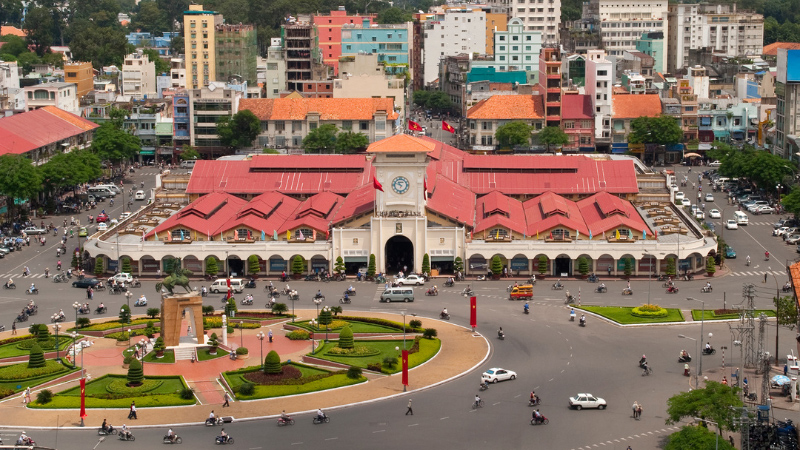 Đặt vé máy bay Hà Nội Sài Gòn check in chợ Bến Thành