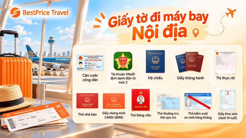 Giấy tờ đi máy bay Nội địa