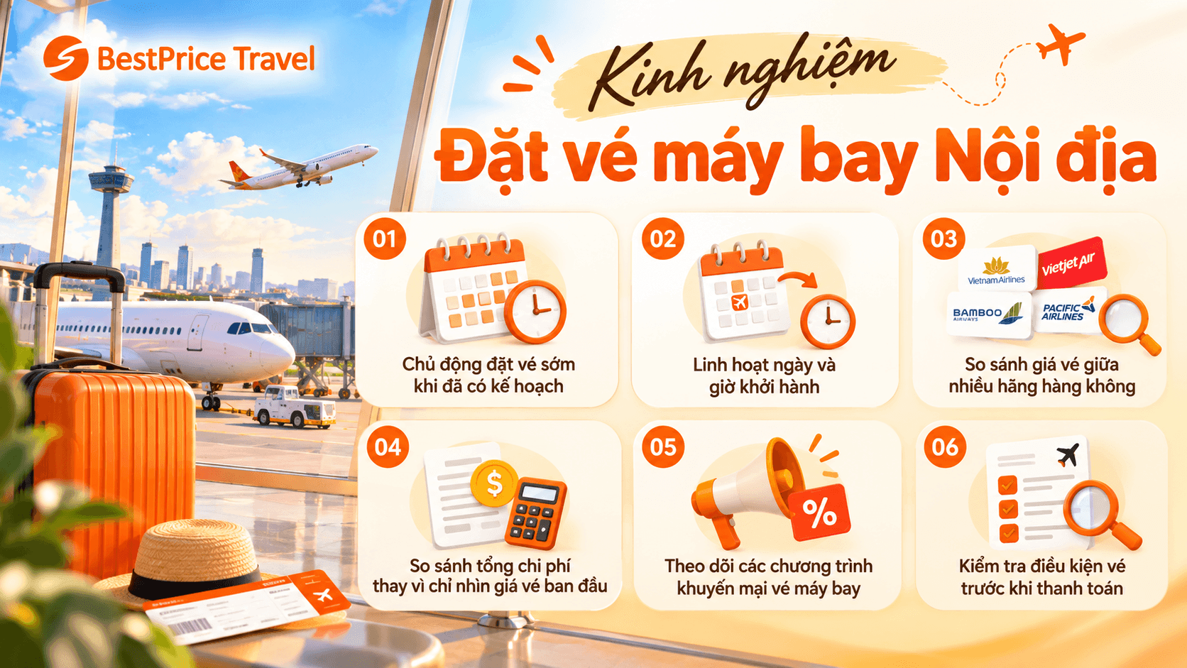 Kinh nghiệm đặt vé Nội địa giá rẻ
