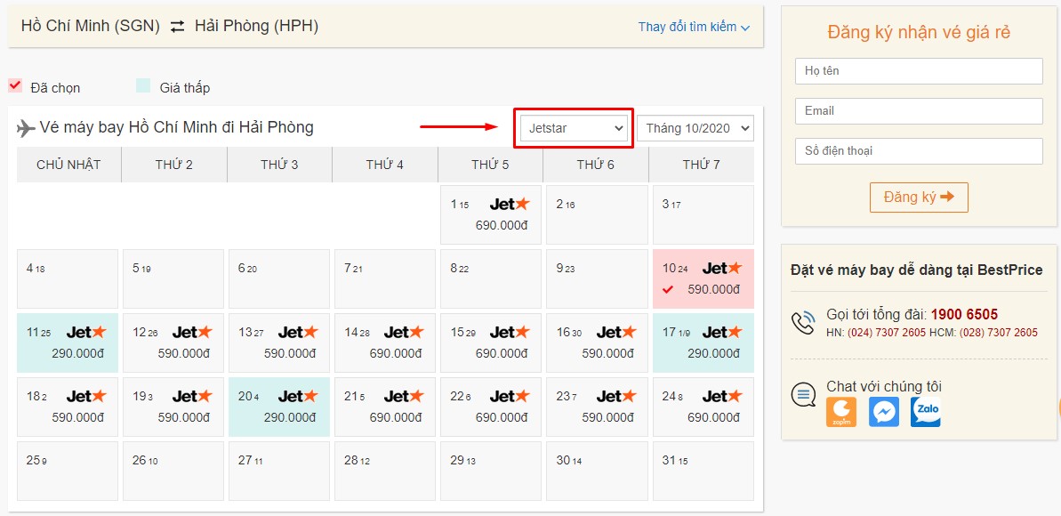 Săn vé đi Hải Phòng hãng Pacific Airlines tại bestprice.vn