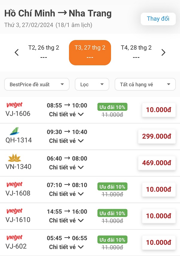 Chức năng săn vé máy bay giá rẻ tại BestPrice.vn