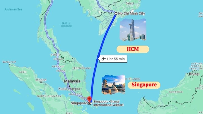 thời gian bay từ Singapore tới Hồ Chí Minh