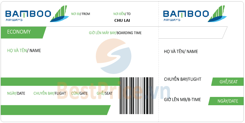 Vé máy bay đi Chu Lai của hãng Bamboo Airways