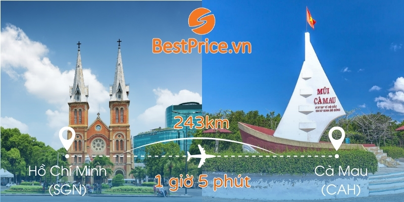 Đặt vé máy bay Sài Gòn (TP.HCM) đi Cà Mau