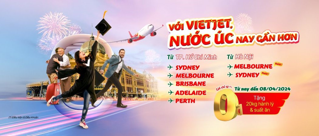 Vietjet Air mở rộng đường bay đi Úc