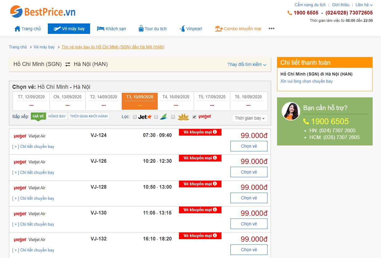 Vé máy bay đi Hà Nội Vietjet Air