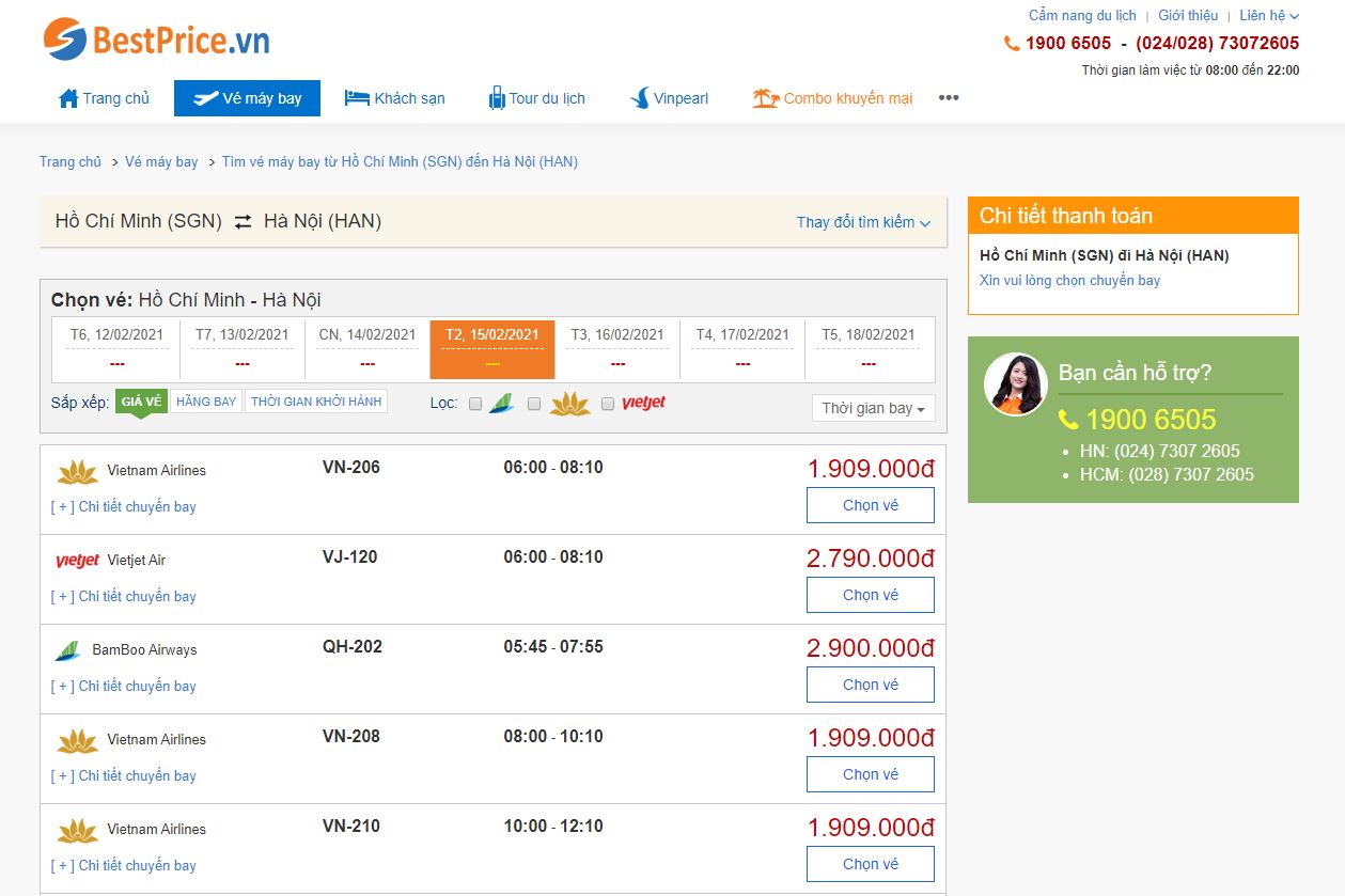 Vé máy bay đi Hà Nội tháng 2