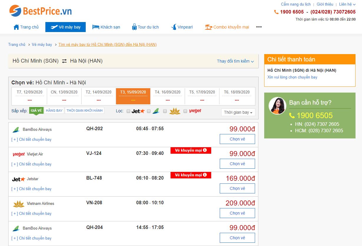 Vé máy bay đi Hà Nội tháng 9