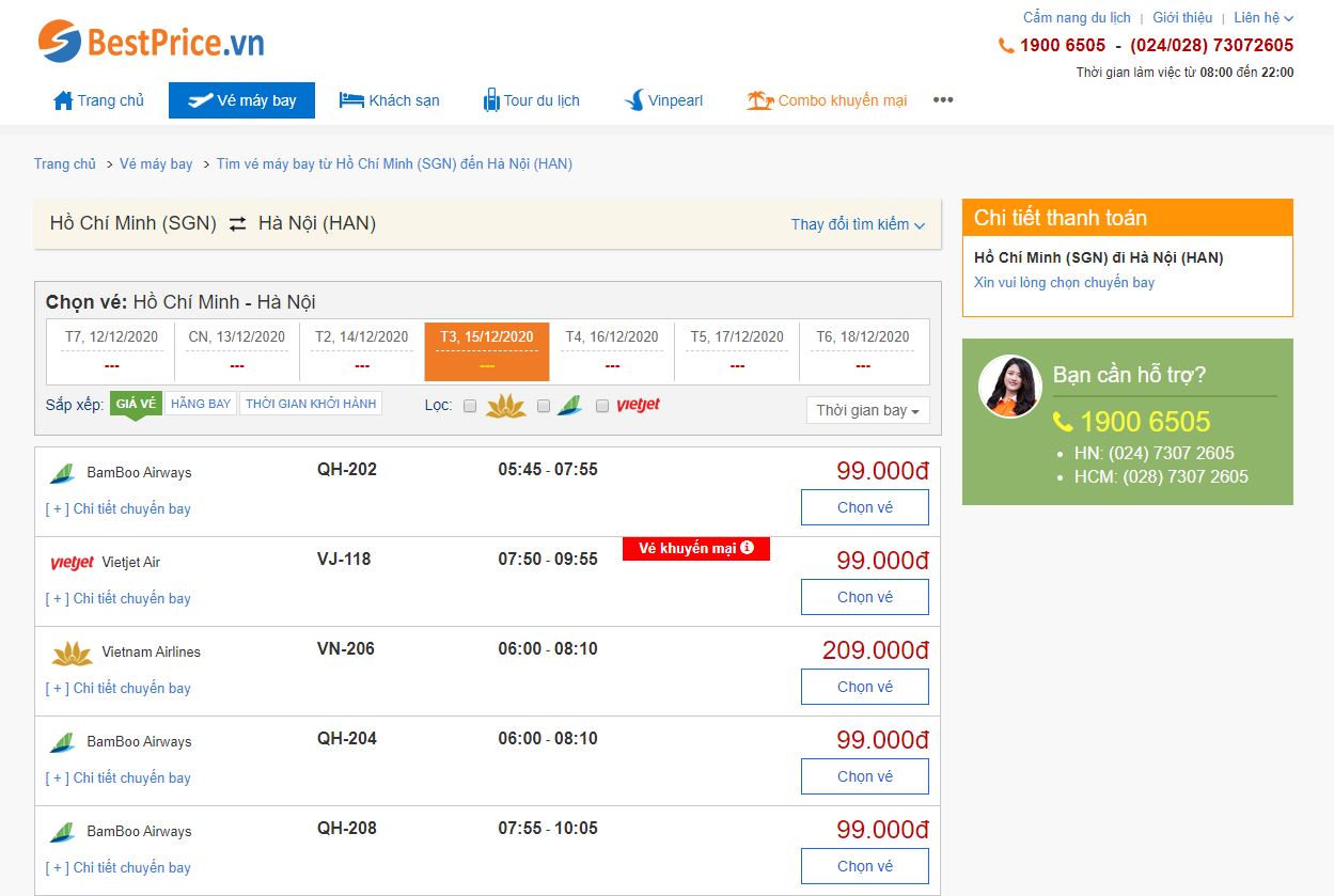 Vé máy bay đi Hà Nội tháng 12