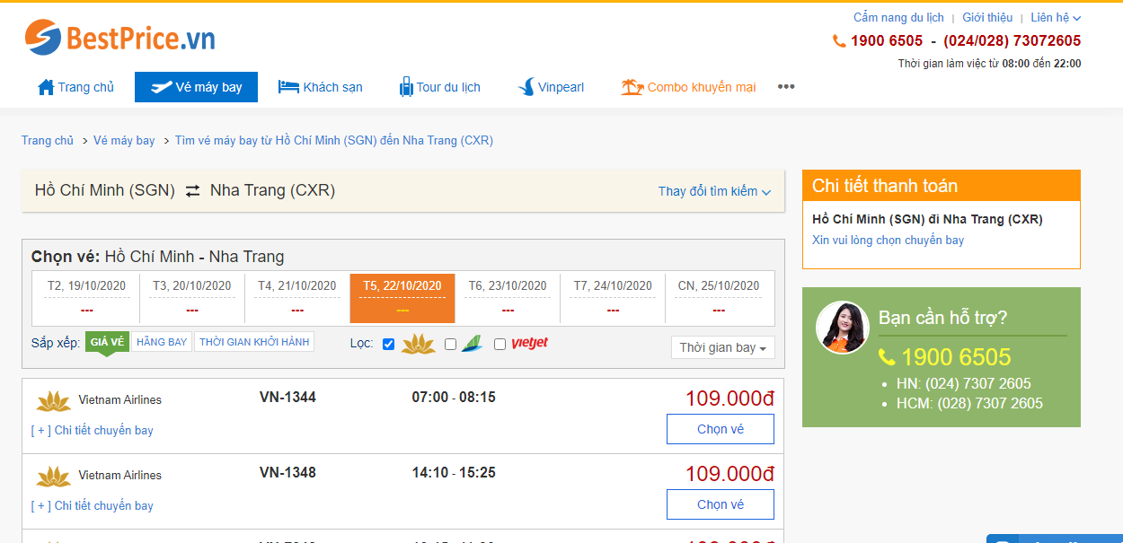Vé máy bay đi Nha Trang hãng Vietnam Airlines
