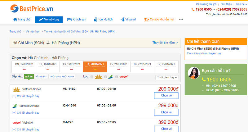 Vé máy bay đi Hải Phòng tháng 12