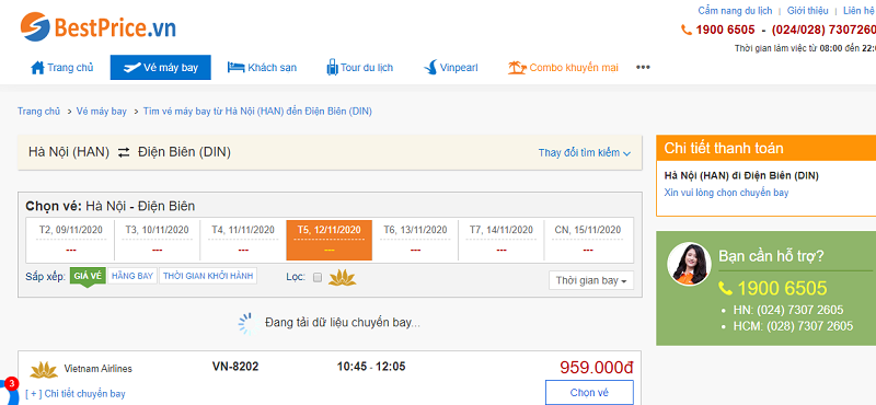Vé máy bay đi Điện Biên tháng 11