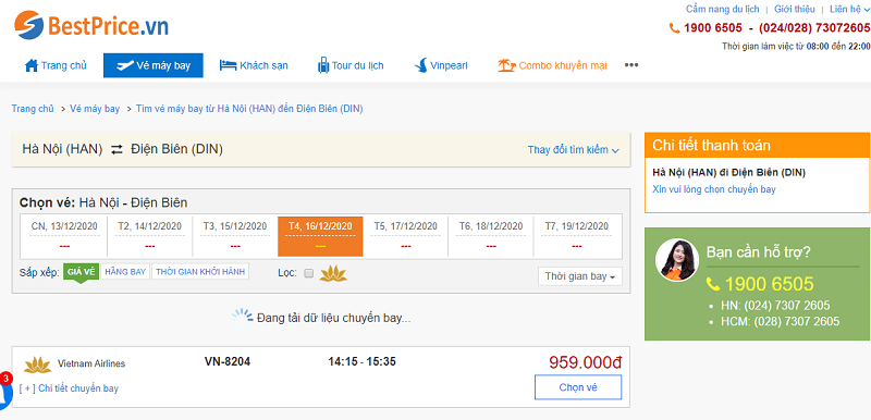 Vé máy bay đi Điện Biên tháng 12
