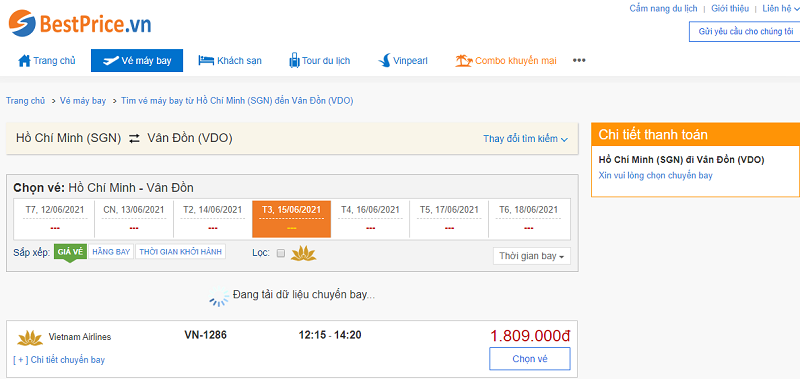 Vé máy bay đi Vân Đồn tháng 6