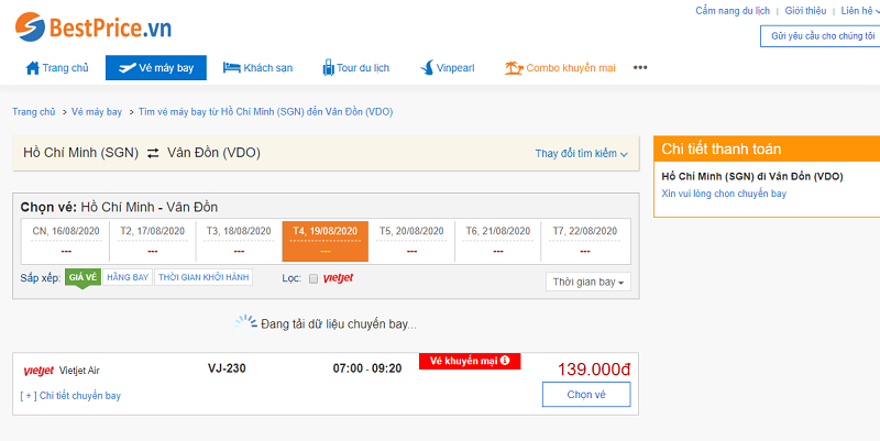 Vé máy bay đi Vân Đồn tháng 8