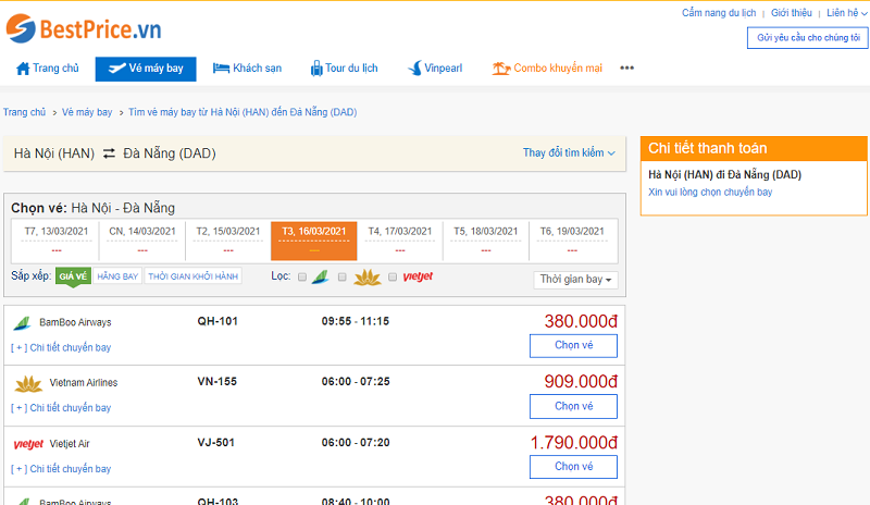 Vé máy bay đi Đà Nẵng tháng 3