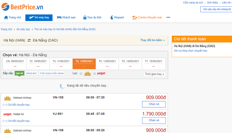 Vé máy bay đi Đà Nẵng tháng 5