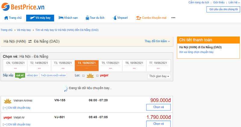 Vé máy bay đi Đà Nẵng tháng 6