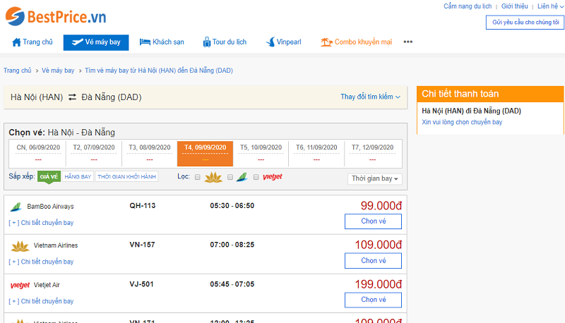 Vé máy bay đi Đà Nẵng tháng 9