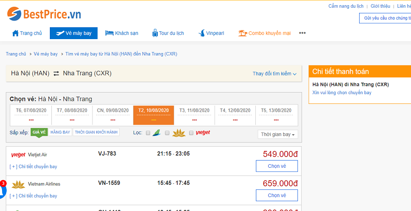 Vé máy bay đi Nha Trang tháng 8