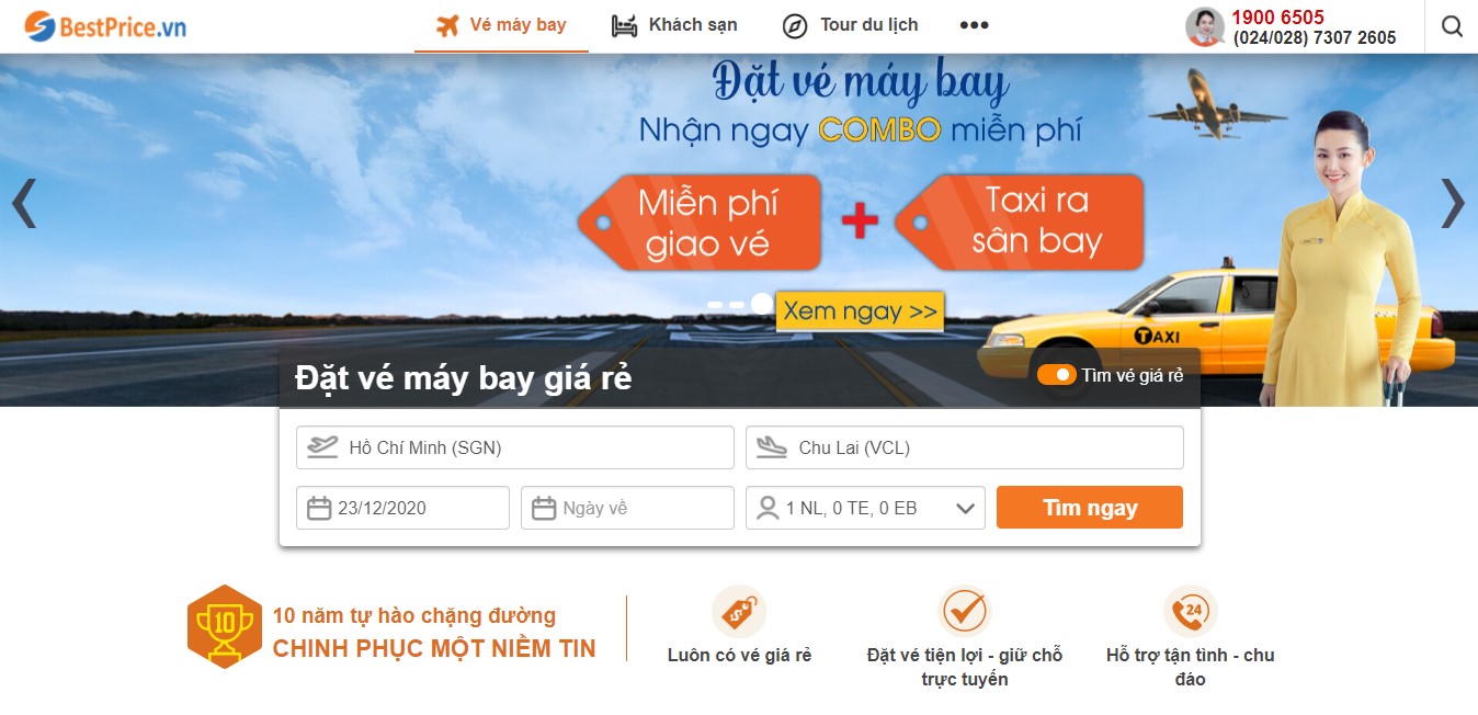 Đặt lịch bay Chu Lai tại BestPrice