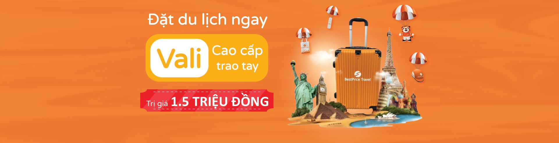 Đặt du lịch ngay tặng vali cao cấp: Tour listing