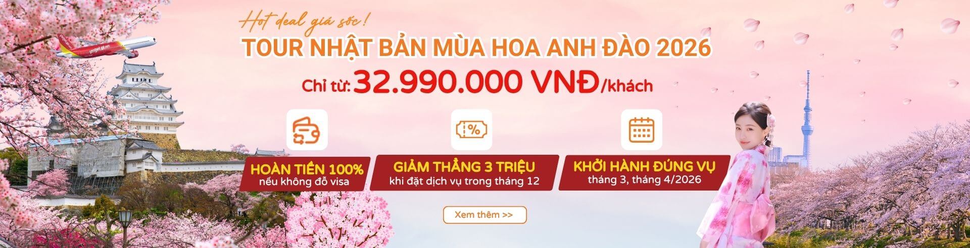 Nhật Bản - HN mùa hoa anh đào 