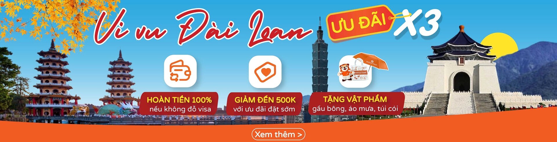 Tour Đài Loan: Ưu đãi x3