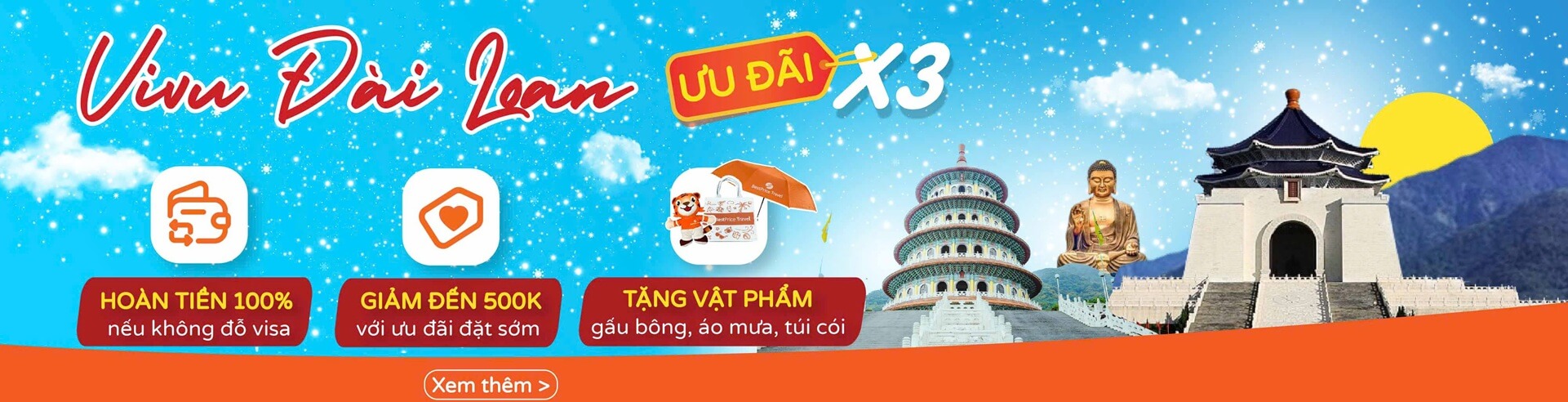 Tour Đài Loan: Ưu đãi x3
