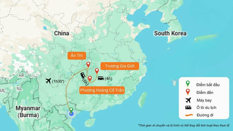 Bản đồ lịch trình tham khảo