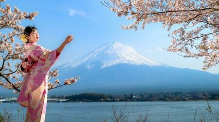 Núi Phú Sĩ mùa hoa anh đào nở