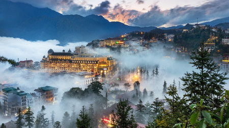 Thị trấn sương mù khu du lịch Sapa